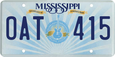 MS license plate OAT415
