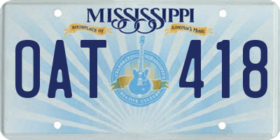 MS license plate OAT418