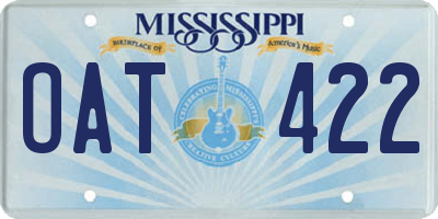 MS license plate OAT422