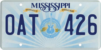 MS license plate OAT426