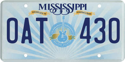 MS license plate OAT430