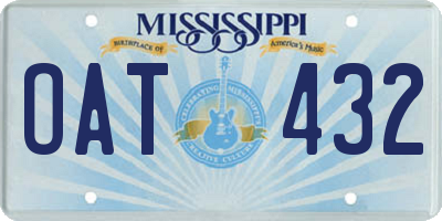 MS license plate OAT432
