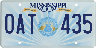 MS license plate OAT435
