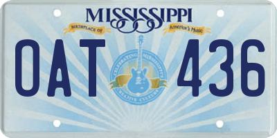 MS license plate OAT436