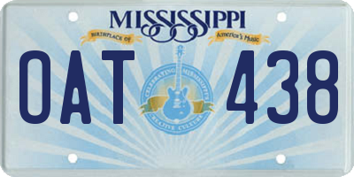 MS license plate OAT438