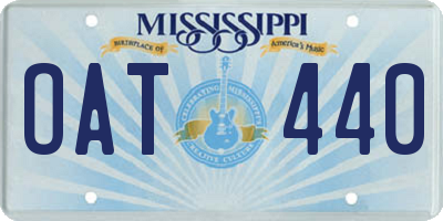 MS license plate OAT440