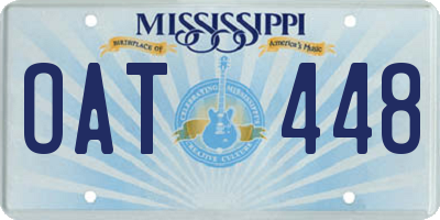 MS license plate OAT448