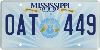 MS license plate OAT449