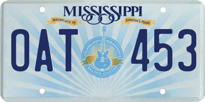 MS license plate OAT453