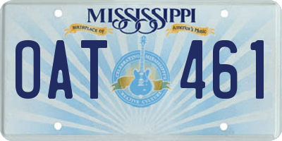 MS license plate OAT461
