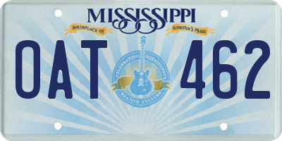 MS license plate OAT462