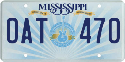 MS license plate OAT470