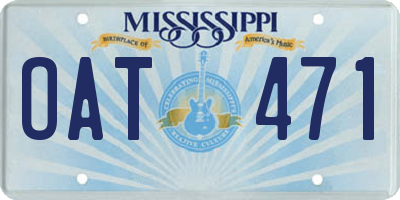 MS license plate OAT471