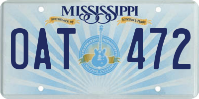 MS license plate OAT472