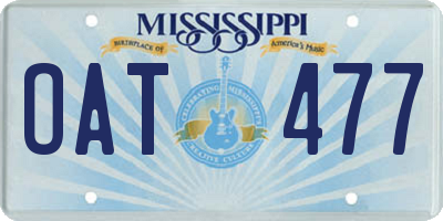 MS license plate OAT477