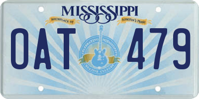 MS license plate OAT479