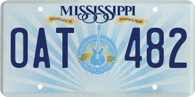 MS license plate OAT482