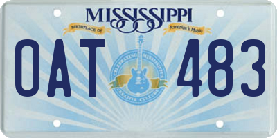 MS license plate OAT483