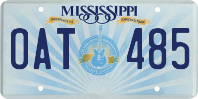 MS license plate OAT485
