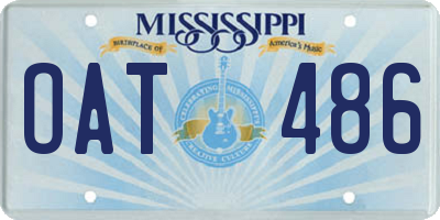 MS license plate OAT486