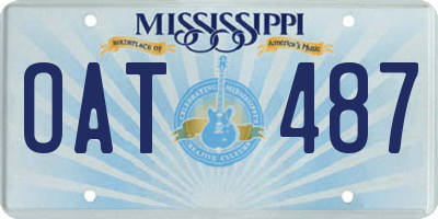 MS license plate OAT487