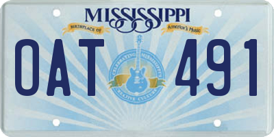 MS license plate OAT491