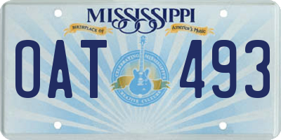 MS license plate OAT493