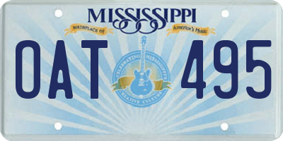 MS license plate OAT495