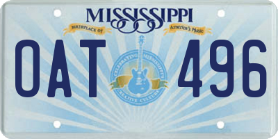 MS license plate OAT496