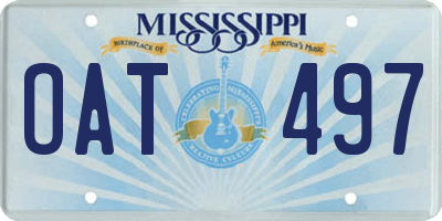 MS license plate OAT497