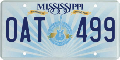 MS license plate OAT499