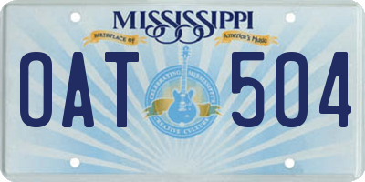 MS license plate OAT504