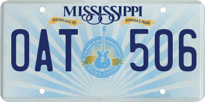 MS license plate OAT506
