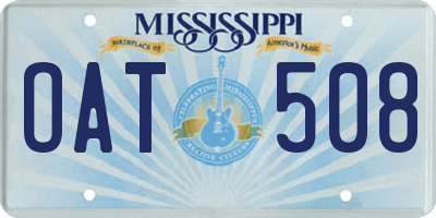 MS license plate OAT508