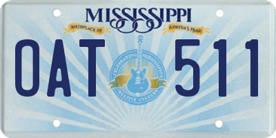 MS license plate OAT511