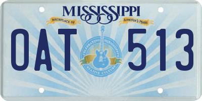 MS license plate OAT513