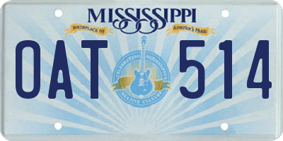 MS license plate OAT514