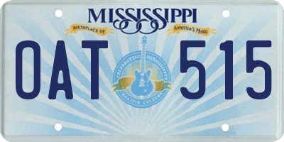 MS license plate OAT515