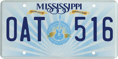 MS license plate OAT516