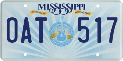MS license plate OAT517