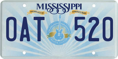 MS license plate OAT520