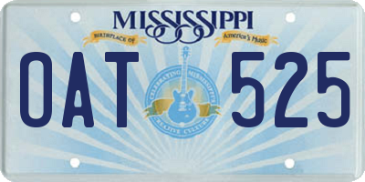 MS license plate OAT525