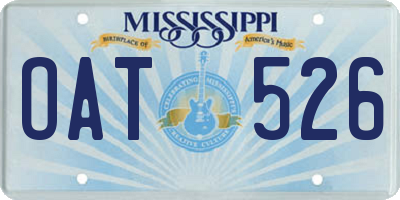 MS license plate OAT526
