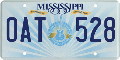 MS license plate OAT528