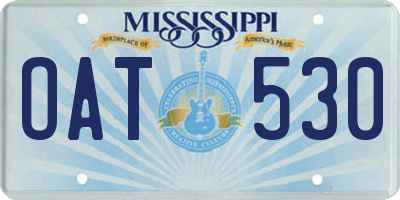 MS license plate OAT530