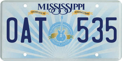 MS license plate OAT535