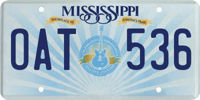 MS license plate OAT536