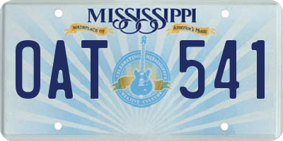 MS license plate OAT541