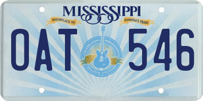 MS license plate OAT546