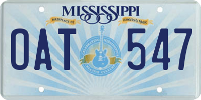 MS license plate OAT547